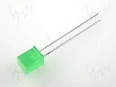 Светодиод 5*5 зелен  квадратен L-503GDT LED; L:5mm; В:5mm; зелен; 3mcd; 110°; Монтаж:THT